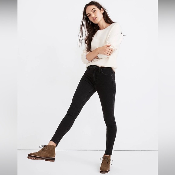 Madewell 10" High-Rise Starkey Wash Faded Black Gray Skinny Jeans MA977 EUC 29 - Picture 2 of 12